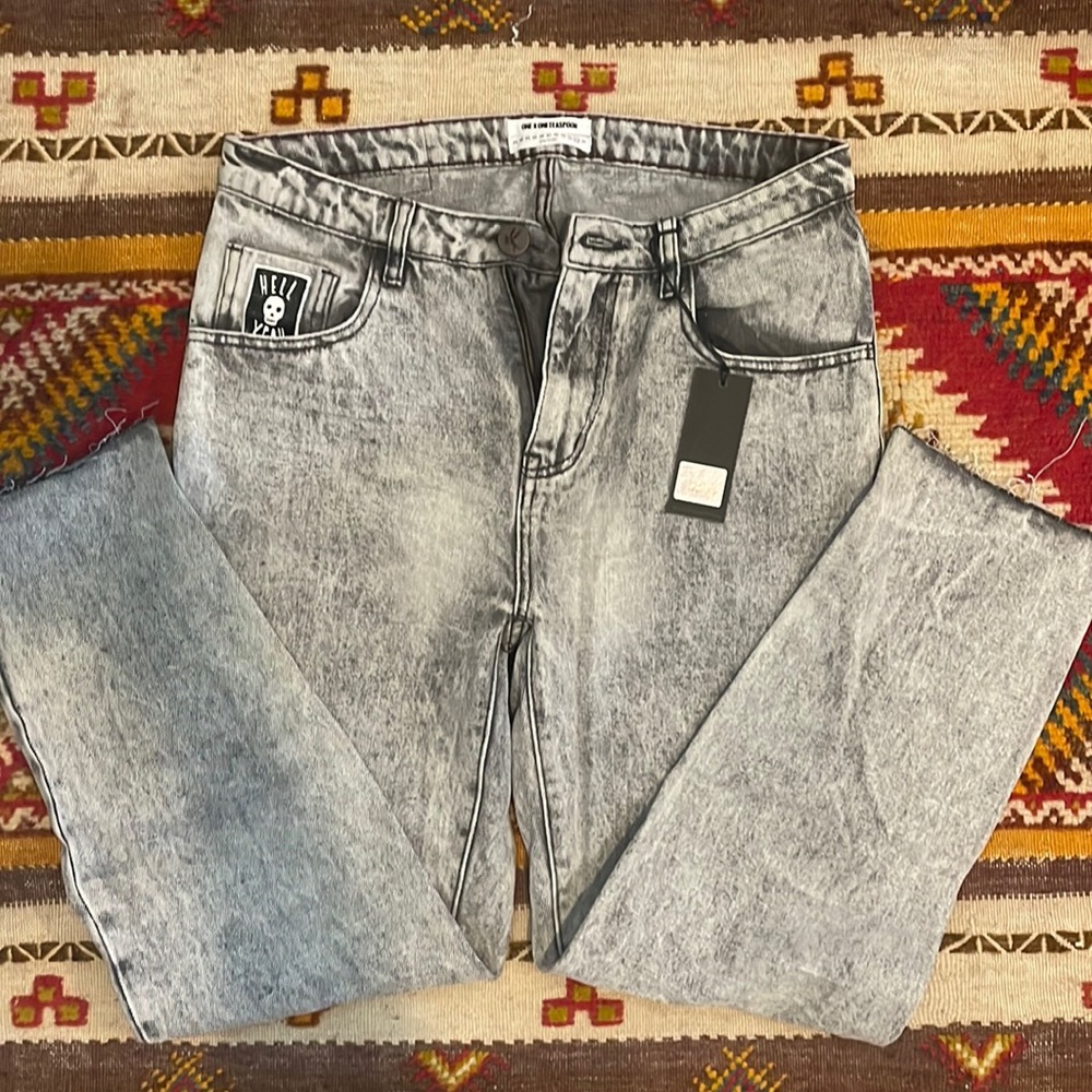 One Teaspoon, grey, 31, high waist, denim, pants, relaxed leg, “awesome baggies”